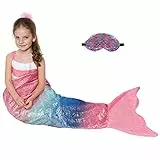 Catalonia Classy Coperta Coda Sirena, Sacco a Pelo, Morbido Pile Caldo Plaid Sirena, Coperta in Pile per Tutte Le Stagioni, Shiny Rainbow Ombre, 155 x 48 cm