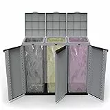 TERRY Contenitore EcoCab 3 per Raccolta differenziata - 102x39x88,7 cm - 3 portasacco da 110 L ciascuno