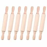 OLYCRAFT 7PCS Mini mattarello in Legno 20,1 cm Classico mattarello in Legno per la Cottura a Rullo per Pasta per Bambini Utensili in Legno per Pizza Argilla Pasta Pane Pasticceria Biscotti Torte
