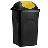 Stefanplast® .- Pattumiera con coperchio basculante, capacità 60 litri - pattumiera in plastica per spazzatura - da cucina – colore a scelta Yellow