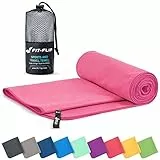 Fit-Flip Asciugamani microfibra – in tutti i colori, 8 misure – Telo in microfibra – il perfetto asciugamano da palestra, asciugamano da viaggio e asciugamano fitness (30x50cm rosa - senza borsa)