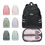Zaino da viaggio grande da donna, zaino da viaggio pieghevole per laptop Zaino sportivo da esterno impermeabile Zaino da scuola casual, Zaino da palestra impacchettabile con scomparto per scarpe
