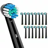 Sulkiwe Testine Compatibile con Oral b Braun Spazzolino elettrico Pro/Advance Power/Smart/Vitality/Genius Series, Precision Testine di Ricambio Adatto per Oral-B, 16 Pezzi (Nero)