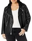 Levi's Giacca da Moto Classica in Ecopelle Jersey, Cappuccio Nero, 1X Donna