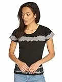 Urban Classics Ladies Striped Tie Dye Tee, Maglietta Donna, Multicolore (Blk/Lt.Grey 01465), X-Small