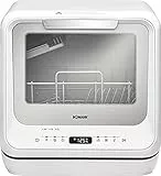 Bomann TSG 5701 - Mini lavastoviglie utilizzabile con e senza allacciamento per acqua, lavastoviglie da tavolo, serbatoio dell'acqua da 5 l, autonoma, per camper e campeggio, colore bianco
