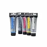 Maimeri Acrilico Set 5 Tubi da 200ml. Colori PRIMARI:Bianco, Nero, Blu Ciano, Rosso Magenta, Giallo PRIMARIO