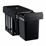 Relaxdays Pattumiera Estraibile con 2 Secchi, Bidoni Raccolta Differenziata Sotto Lavello, 2x 8 l, 35x25,5x47,5 cm, nero