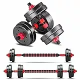BCBIG Set di manubri corti, 3 in 1, 10/20/30 kg, per uomini e bilancieri regolabili, tubo di collegamento multifunzione, per allenamento di forza 15kg(10kg*2)