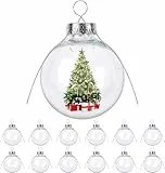 BLAZOR Palline Natale Personalizzate, Palline di Natale Trasparenti Apribili, Palline di Natale con Foto Dentro, Palle di Natale da Riempire