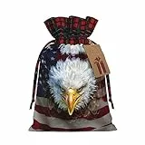 American Bald Eagle - Sacchetto regalo di Natale con coulisse, perfetto per Natale e compleanni, sacchetti per caramelle, sacchetti per bomboniere