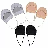 Healifty 3 Paia di Calze Mezze Calze da Donna in Cotone No Show Calzini Topper Invisibili Calzini a Mezza Barca con Tallone Sull'avampiede per Ragazze Donna (Grigio + Nero + Colore Pelle)