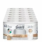 Tenderly Classica, Confezione Scorta da 42 Maxi Rotoli di Carta Igienica Morbida, 2 Veli, 500* Strappi per Rotolo, Made in Italy, Dermatologicamente Testato