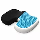 bonmedico Cuscino da Seduta Ortopedico con Strato in Gel, Cuscino in Memory Foam per Piaghe da Decubito e per Dolore al Coccige. Per Auto, Sedia a Rotelle o Ufficio, Standard