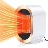 Termoventilatore Ceramica, Termoventilatore elettrico da 1200W con 2 Modalità, 3S PTC Riscaldamento Rapido Riscaldatore, Riscaldatore Personale per Dell'ufficio Domestico Camera da letto, Bianco