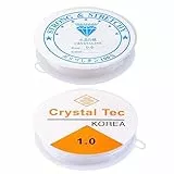 Redamancy Filo Elastico per Braccialetti, 2 Pezzi, resistente, in Nylon, Trasparente, per Fare Bracciali,Collane,DIY Gioielli