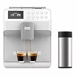 Cecotec Caffettiera Superautomatica con Serbatoio di Latte Power Matic-ccino 7000 Serie Bianca S 1400W Display Digitale Sistema AllCappuccino e Caffè Personalizzabile 19 Bar 1,7 L