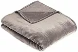 Amazon Basics - copriletto Vellutata in Pile, 229 x 274cm, colore Grigio