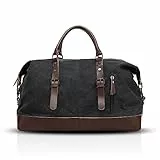 FANDARE Borsone da Viaggio di Tela Borsa da Viaggio Borsoni Tote da viaggio per Uomo Donna Borsone Palestra per Viaggi Multi-compartimenti Sacchetto di Toeletta per Viaggi Palestra Shopping Nero