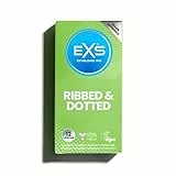 EXS | Preservativi con rilievi| Lattice naturale silicone lubrificato | Con pallini | Vegan | 12 Pezzi