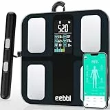 EEBBL Bilancia Pesapersone Digitale Professionale Bilancia di Precisione, Digitali da Bagno, Bilancia Impedenziometrica Bluetooth, BDigitale con App-Misura Peso Corporeo, iOS & Android, 8 Sensori