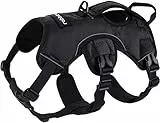 rabbitgoo Pettorina di Supporto per Cani Imbracatura con Maniglia di Sollevamento Gilet Regolabili Ideale per la Corsa, Passeggiate, Jogging Taglia(L, Nero)