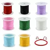 Filo elastico perle colorato braccialetti – 8 colori x 1 mm * 10 m Nylon Trasparente per Appendere Decorazioni, Perline Resistente e Durevole Collane, fai da te bracciali creazione gioielli