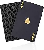 ACELION Carte da gioco in plastica, mazzo di carte da poker impermeabili per regalo party game (diamante nero)
