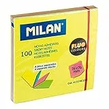 Blocco 100 foglietti adesivi 4 blocchetti separati colori fluo 76 x 76 mm NUOVO