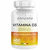 Bandini® Vitamina D 2000 UI 400 compresse (Scorta 1+ Anno) - Alto Dosaggio - 50 mcg di Colecalciferolo – Difese immunitarie, salute di ossa, denti e muscoli - Metabolismo del calcio - Vitamina D3 Pura