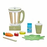 Teamson Kids Frullatore in Legno con Accessori per Cucina Giocattolo Little Chef Frankfurt - Verde - 13 pz TK-W00008