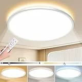 Sentasi Plafoniera LED Soffitto Dimmerabile,24W Ultra Sottile Rotonda Lampadario LED Soffitto con Telecomando,3000-6500K 3000LM Moderna Plafoniere per Camera da Letto/Soggiorno/Cucina/Balcone 29CM