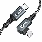 GIANAC 100W Cavo USB C USB C 2M, [90 Gradi] Cavo USB Type-C Ricarica Rapida USB C con E-Mark Chip PD 5A/20V per Macbook Pro/MacBook Air/iPad Pro/Samsung Galaxy/Huawei/Book Pixel/Tablet Google