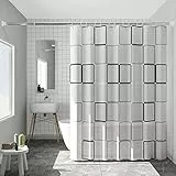 GOOPOOL Tenda da Doccia,Impermeabile,Tenda Vasca da Bagno,Tende Doccia Angolare per Bagno 12 Ganci Tenda da Bagno 180 x 180 cm