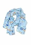QUEEN HELENA Sciarpa Leggera a Fantasia Estiva Foulard Colorato Casual Donna SC18 (Blu)