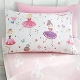 Happy Linen Company Lenzuolo con Angoli - Tema Ballerine e Danza Classica - Rosa - Singolo