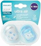 Philips Avent SCF085/03 - Succhietto Ultra air, Lascia respirare la pelle del tuo bambino, Ortodontico & senza BPA, 6-18 m, confezione da 2 pz