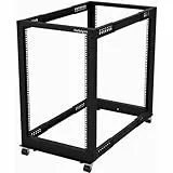 StarTech.com Server Rack 18U 19' a 4 Montanti a Telaio Aperto - Armadio Rack di Rete con Ruote, Piedini di livellamento/montaggio a pavimento, Rack dati per Apparecchiature AV/Dati/IT (4POSTRACK18U)