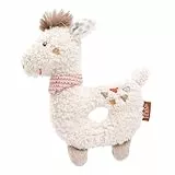 Fehn 058154 Anello di presa in peluche con lama, giocattolo motorio con sonaglio, per bambini da 0+ mesi, dimensioni