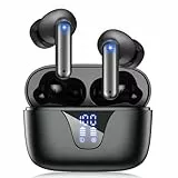 Eissix Cuffie Bluetooth, Auricolari Bluetooth 5.3 con Microfono, Controllo Touche, 50 Ore di Riproduzione, Custodia di Ricarica, Display a LED, Auricolari Impermeabili IPX5 per iOS Android Sport