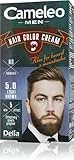 Cameleo Men - Tintura permanente per capelli | Colore Marrone Chiaro delle orecchie, della barba e dei baffi | Effetto colore naturale in 5 minuti | Coprire i capelli grigi | 30ml