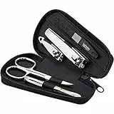 marQus manicure professionale - 5 pezzi manicure e pedicure, forbicine unghie, manicure e pedicure set, custodia in vera pelle, kit manicure da viaggio, kit unghie, set unghie