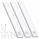 OUILA Luce Armadio LED, Armadio Led con Sensore di Movimento, Magnetica Ricaricabile Luce Led Sottopensile Dimmerabile Lampada per Cucina Scale Soggiorno Bagno Camere da Letto