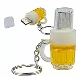 Ulticool - Bicchiere di Birra 8 GB - Beer Glass - Chiavetta Pendrive - Memoria Archiviazione dei Dati - USB Flash Pen Drive Memory Stick - Giallo e Bianco