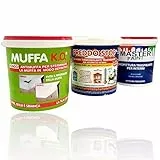 Antimuffa per Muri interni Muffa ko Freddo Stop Master Paint, Pittura Antimuffa per interni, Kit Antimuffa per Muro interni con pittura bianca per interni (TANTA MUFFA)