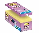 Post-it Foglietti Super Sticky Canary Yellow, Pacchetto Convenienza da 14 blocchetti + 2 gratis , 90 Fogli/blocco, 76mm x 76mm, Colore Giallo, Foglietti Adesivi per Appunti, Elenchi & Promemoria