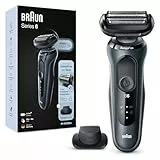 Braun Series 6 Rasoio Elettrico Barba, Rifinitore Di Precisione EasyClick, SensoFlex, Wet&Dry, Ricaricabile, Custodia da Viaggio, Rasoio A Lamina Senza Fili, 61-N1200s Grigio