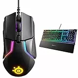 SteelSeries Rival 600, Mouse da Gioco, Doppio Sensore Ottico TrueMove3+ & Apex 3 Tastiera da Gaming RGB, Illuminazione RGB a 10 Zone, Poggiapolsi Magnetico di Alta Qualità, PC Layout Italiano