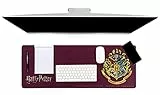 Paladone - Tappetino per scrivania con stemma di Hogwarts di Harry Potter, 40 x 80m cm, per scrivania da ufficio, computer portatile, per casa e ufficio, grigio, misura unica