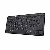 Trust Lyra Tastiera Bluetooth Multidispositivo, Layout Italiano QWERTY, 85% Plastica Riciclata, Tastiera Wireless Ricaricabile Compatto per Laptop, PC, Mac, Tablet, iPad, Android, iOS – Nero